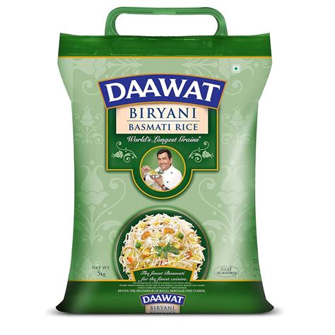 SmartQuick | Daawat Biryani, World's Longest Grain, Aged Basmati Rice, 5 Kg
