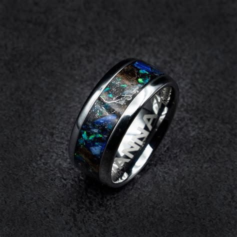 Dinosaur bone, mens ring, T rex fossil, tyrannosaurus meteorite ring ...