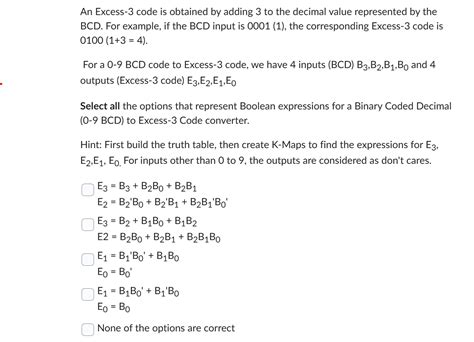 Image result for Generate the Excess 3 Code for Decimal Numbers
