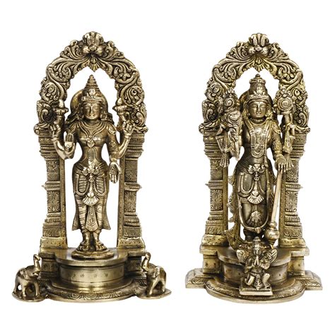 Buy Kartique Brass Laxmi Vishnu Idols | 9 Inches Height | for Home ...