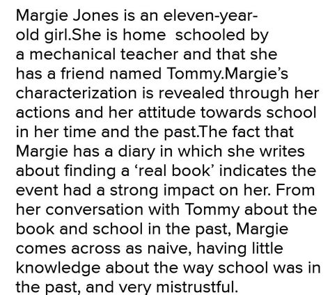 Write the character sketch of Margie's mother - Brainly.in