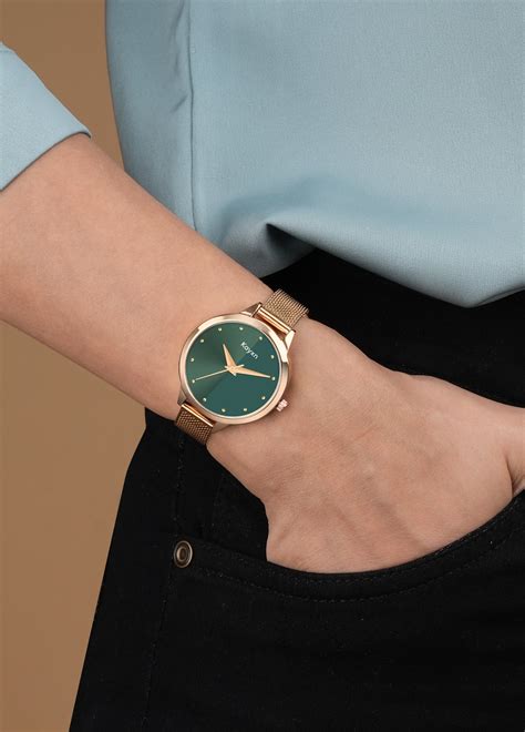 Jade Embellished Dial Analogue Watch For Women - Rose Gold – Kayxn