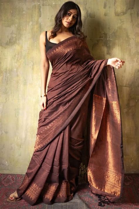 Girlish Brown Soft Silk Saree With Breathtaking Blouse Piece – SilkFolks