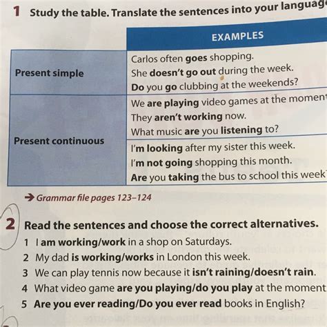 2. Read the sentences and choose the correct alternatives - Brainly.lat
