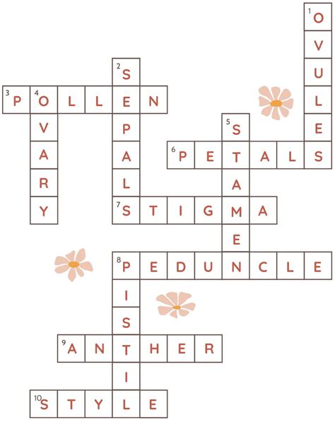 Flower Parts Crossword Solution – Seasoned Times