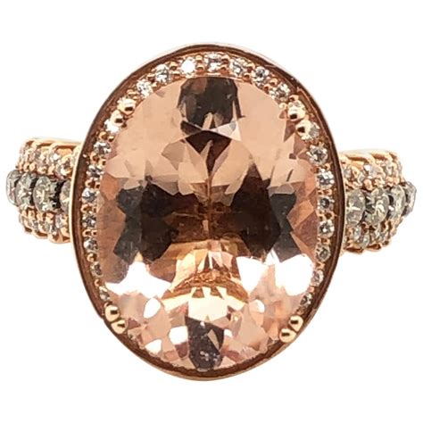 Le Vian 5 Carat Morganite Chocolate Diamond Rose Gold Ring For Sale at ...