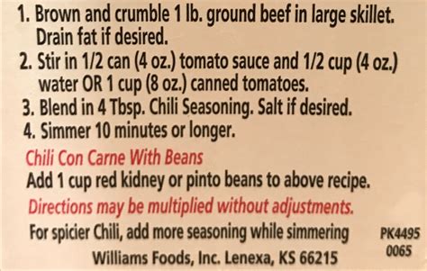 Williams Chili Seasoning Recipe