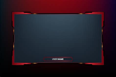 Futuristic gaming screen panel design with blood red color borders dark ...