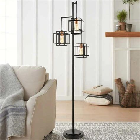 Dual Square Contemporary 3 Light Floor Lamp – Liquidation Nation