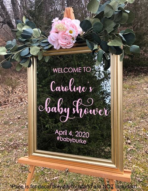 Personalized Baby Shower Welcome Sign Decal: Mirror or Chalkboard Decor ...