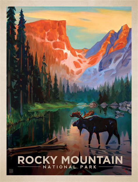 Rocky Mountain National Park Vintage Poster