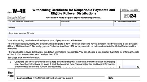 IRS Form W-4R Instructions - Nonperiodic payments and Rollovers