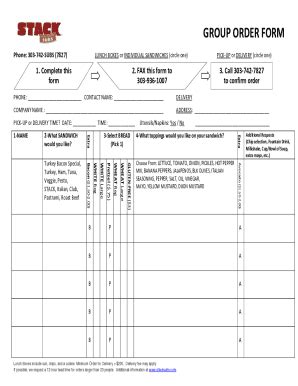 Fillable Online Catering & Party Platter Order Form Fax Email Print ...