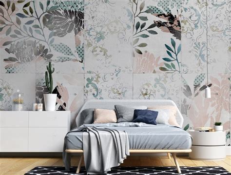 Buy Wall Tile Patterned Tumbled Wallpaper, Mixed Color, Peel and Stick ...