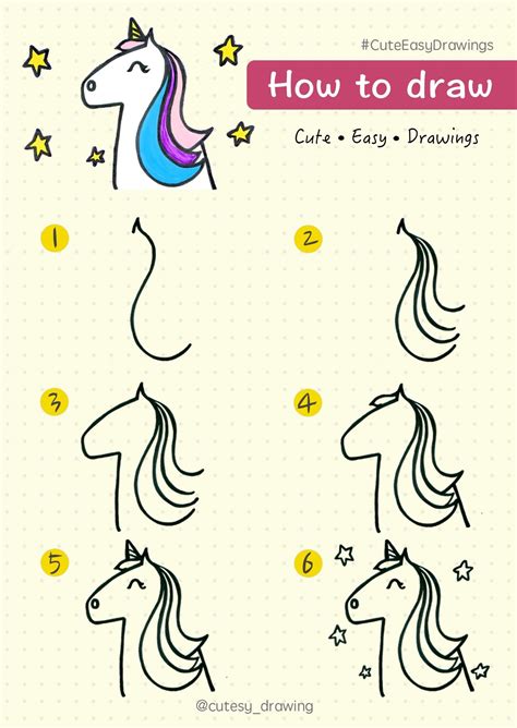 How To Draw a Unicorn 10 Easy - How To Draw A Cute Unicorn how to ...