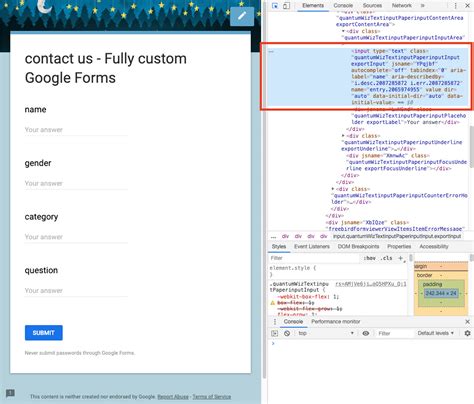 Google Form JavaScript 的图像结果