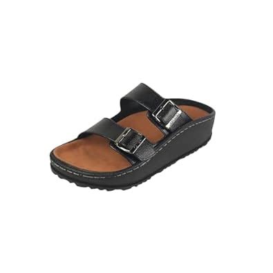 Buy Metro Men's Black Double Strap adjustable Leather Sandals UK/6 EU ...