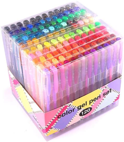 Buy Gel Pens for Adult Coloring innhom 120 Colors Gel Pen Set - Glitter ...