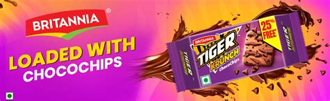 Britannia Tiger Krunch Chocochip Biscuits, 400 g : Amazon.in: Grocery ...