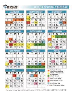 Established 1915 BROWARD 2018/19 SCHOOL CALENDAR / established-1915 ...