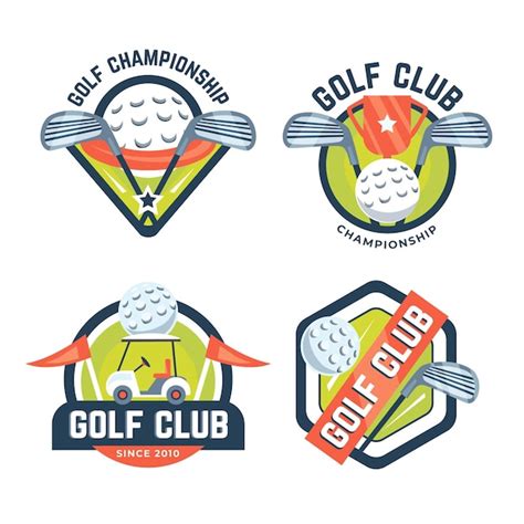Detaillierte Golf-Logo-Sammlung | Kostenlose Vektor