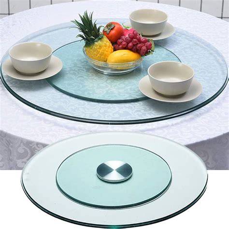 Glass Lazy Susan Serving Turntable - 60/70/80/90cm,360-Degree Free ...