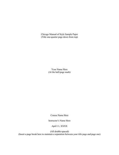 Chicago Manual of Style Sample Paper (Title one