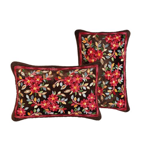 Buy MONKDECOR Kashmiri Kadai Velvet Cushion Cover (Size- 12x18 Inch ...