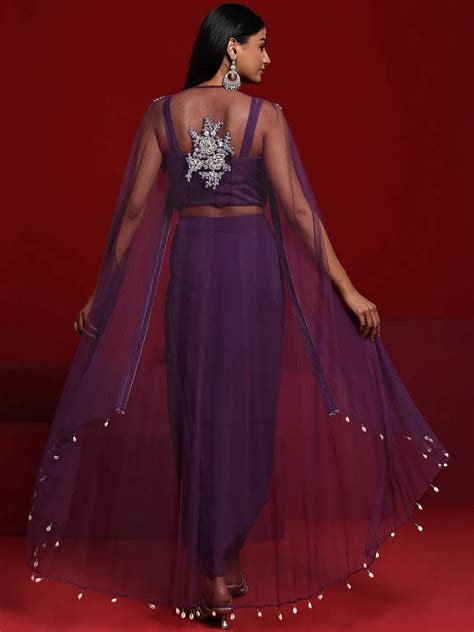 Buy Libas Art Mauve Silk Blend Embellished Co-Ords Online at Rs.5999 ...