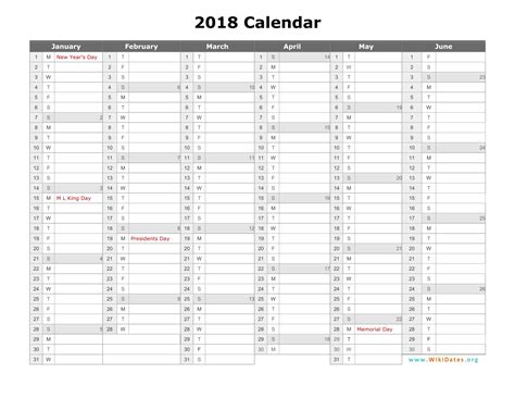 2018 Calendar | WikiDates.org
