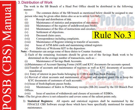 Common Duties and Maintenance of Register in SB Counter | CBS Manual ...