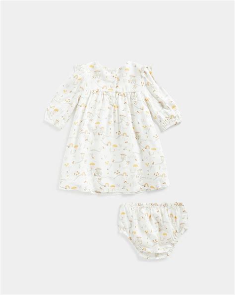 Buy Mothercare Girls Full Sleeves Casual Dress -Pack Of 2-White Online ...