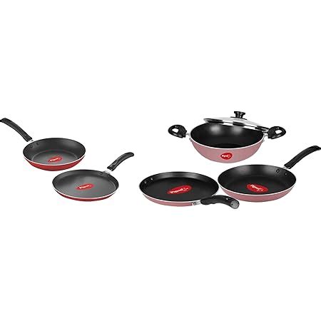 Buy Pigeon Basics Non Stick Aluminium Non Induction Base Cookware Set ...