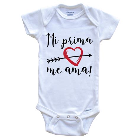 Mi Prima Me Ama My Cousin Loves Me Spanish Language Onesie - One Piece ...