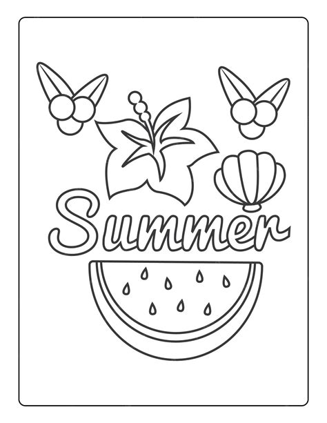 Easy Summer Coloring Pages