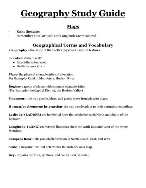 Image result for Geography Study Notes Guide