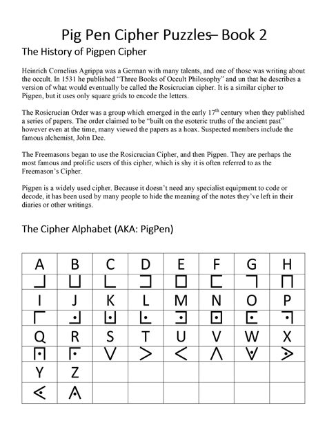 PigPen Cipher Book 2 - Inspired Fun