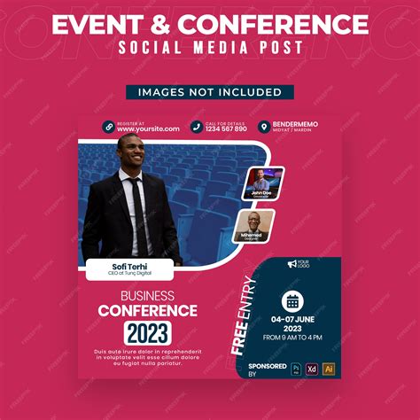 Event & conference social media post template | Premium PSD