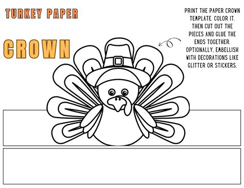 Thanksgiving Turkey Headband Craft Printable For Kids | Thanksgiving ...