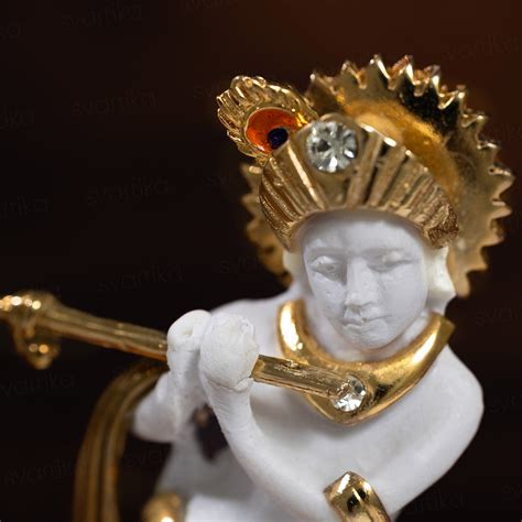 2.5" Standing Krishna Idol for Car Dashboard | Lord Kirshna Playing Fl