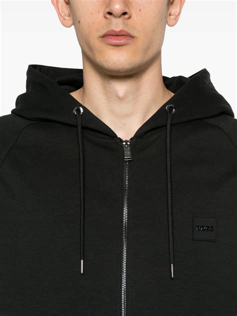 Boss Rubberised-Logo Zip-Up Hoodie Price in India | Culture Circle