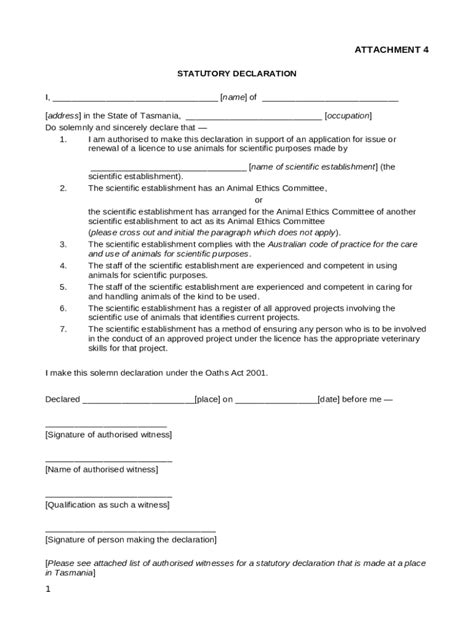 Image result for Statutory Declaration Form Examples