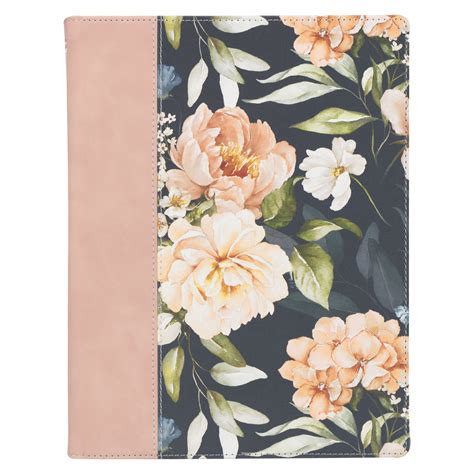 Dusty Peach Faux Leather Hardcover Large Print King James Version Note ...