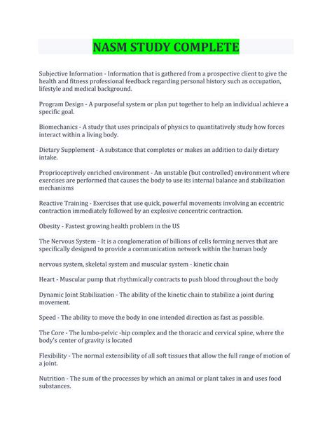 Image result for NASM Study Guide