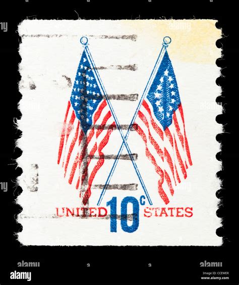 Postage stamp: United States, 50-star & 13-star flags, 10 cent, 1973 ...