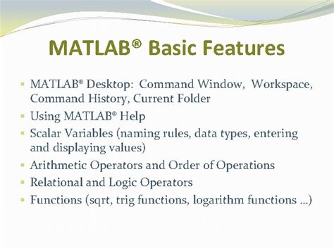 Image result for Basic Features of MATLAB