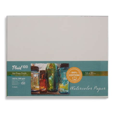 Speedball Fluid 100 Watercolour Paper - Smooth 300 GSM - 16 x 20" Pack ...