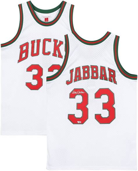 Kareem Abdul-Jabbar Milwaukee Bucks Autographed White Mitchell and Ness ...