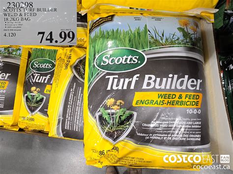 230298 SCOTTS TURF BUILDER WEED FEED 18 2KG BAG 74 99 - Costco East Fan ...