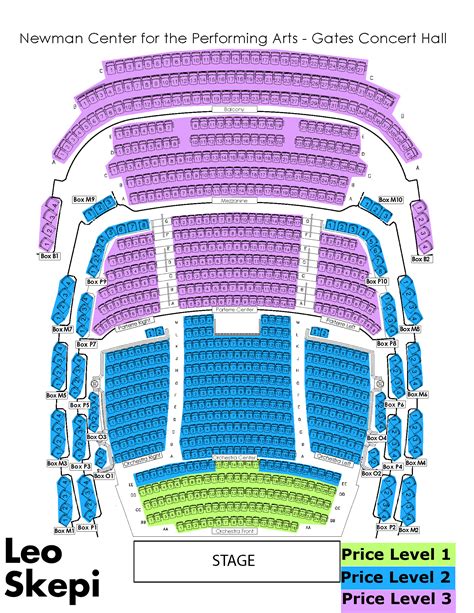 Gates Concert Hall - seating maps | Newman Center